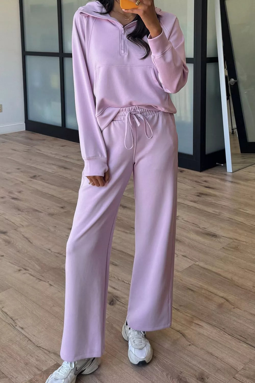 Hazel Blues® |  Half Sleeve Kangaroo Pocket Hoodie and Pants Set