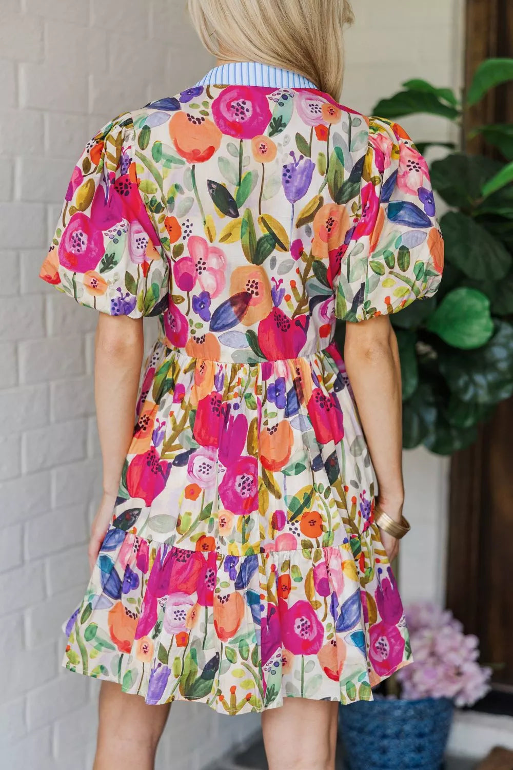 Hazel Blues® |  Floral Print Tiered Mini Dress