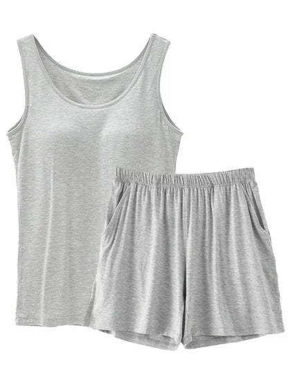 Hazel Blues® | Modal Padded Sleeveless Tank Top & Shorts Set