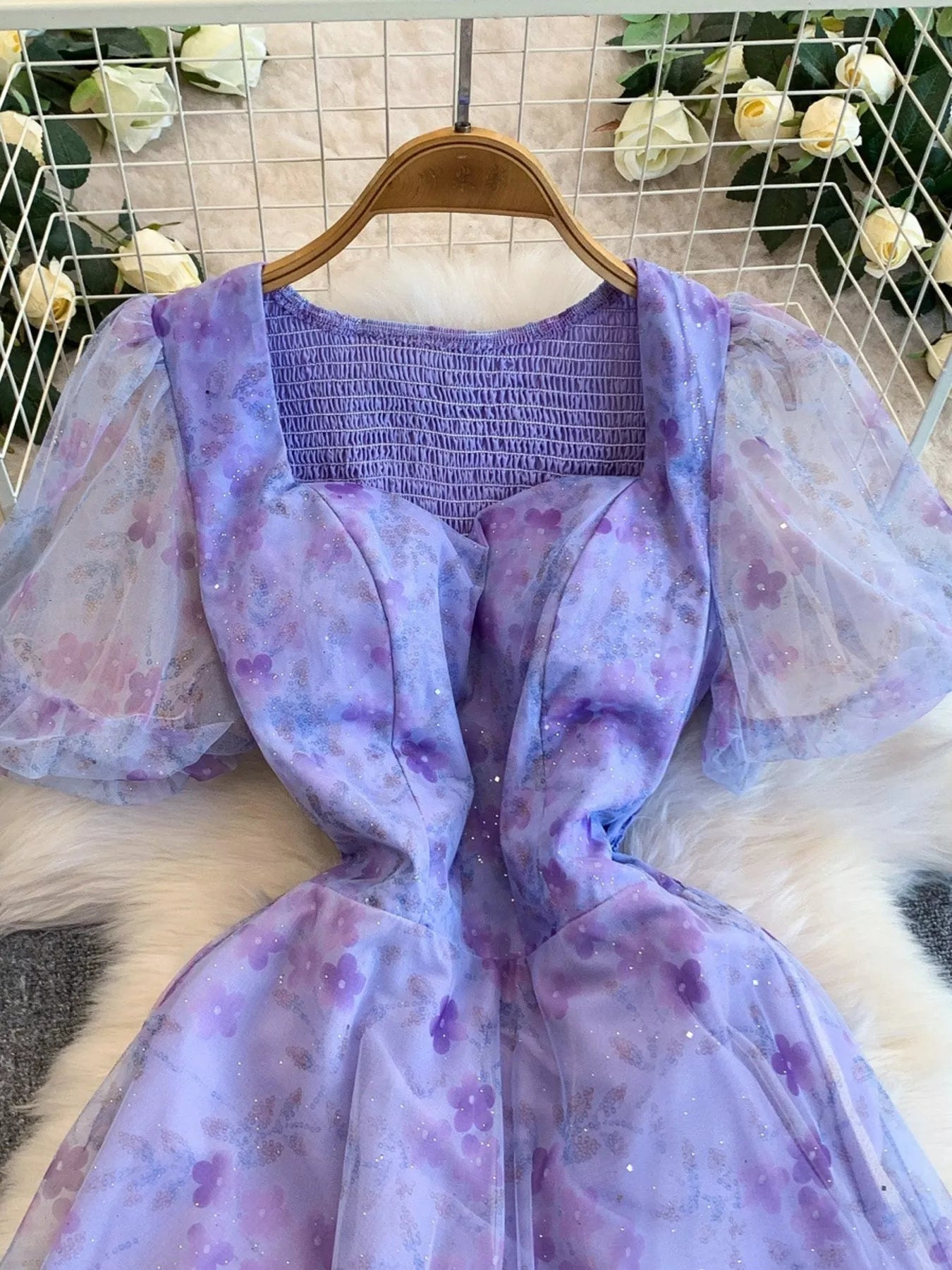 Hazel Blues® |  Sweetheart Neck Puff Sleeve Dress