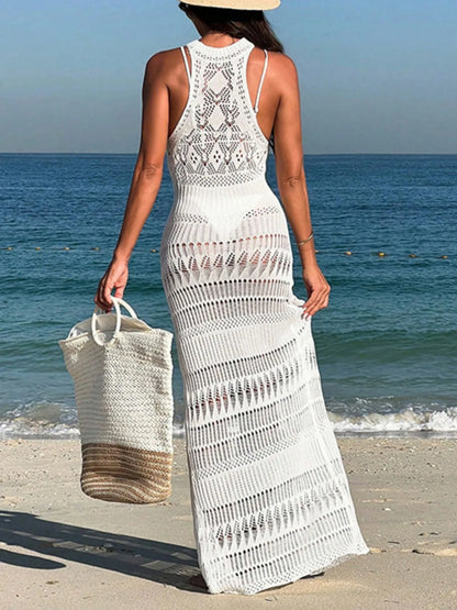 Hazel Blues® | Crochet Sleeveless Split Cover-Up Maxi Dress