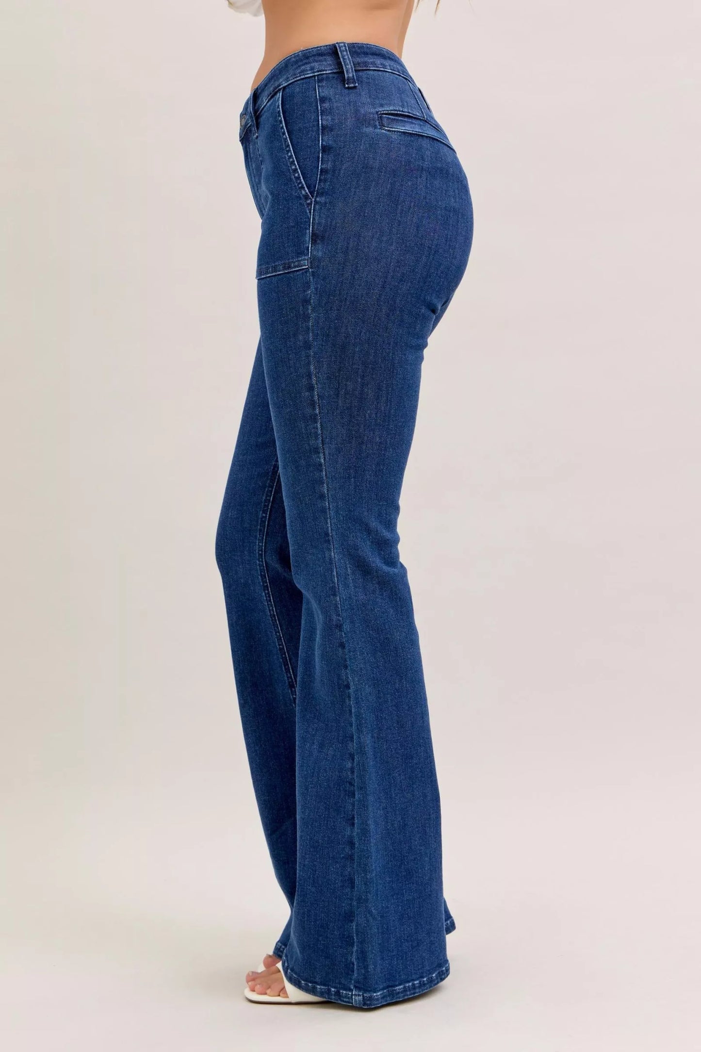 Hazel Blues® |  Judy Blue High Waist Flare Jeans with Front Patch Pockets
