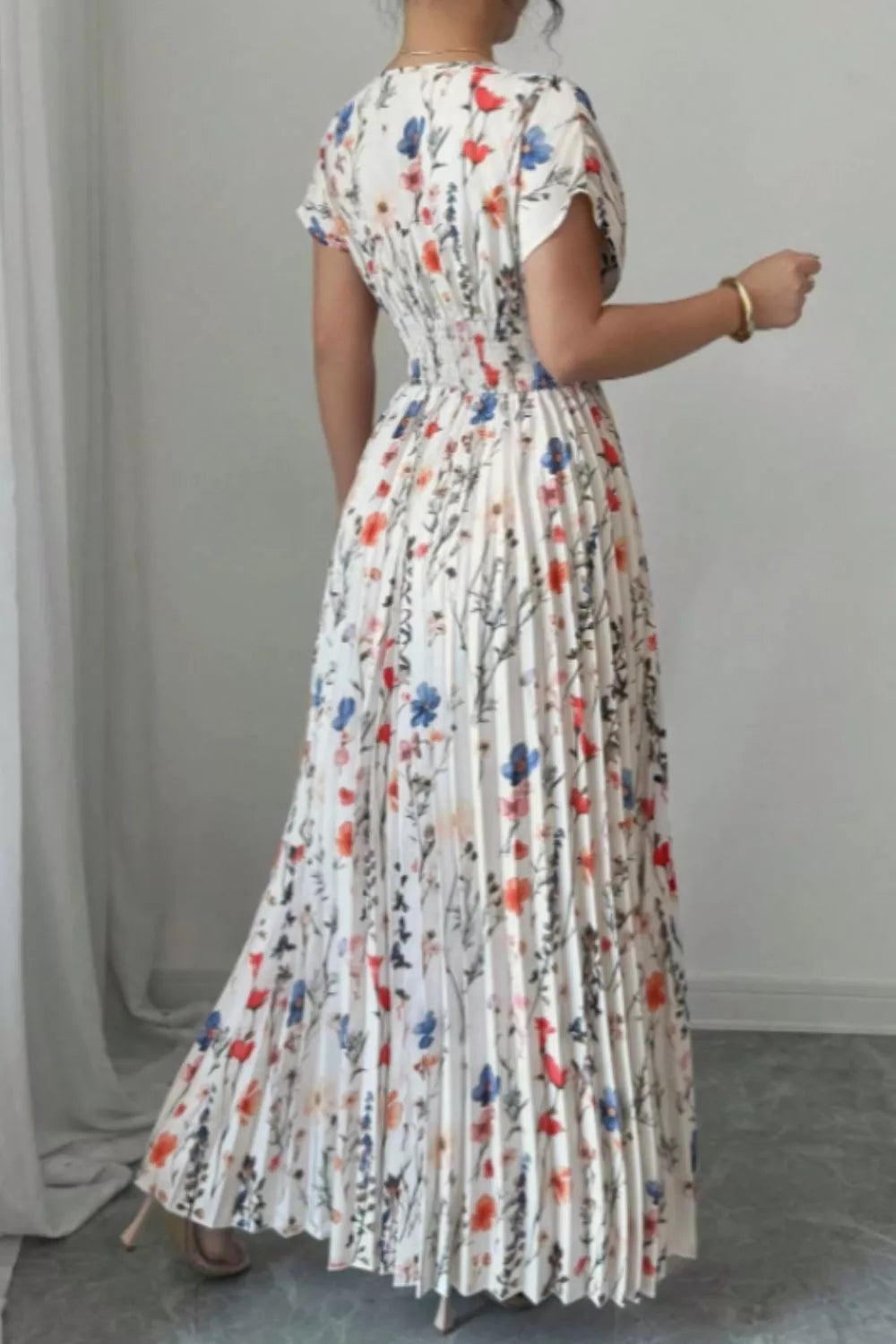 Hazel Blues® |  Floral Print Pleated Maxi Dress