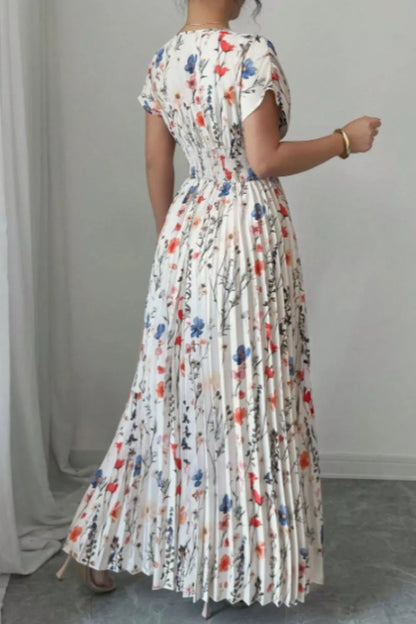 Hazel Blues® |  Floral Print Pleated Maxi Dress