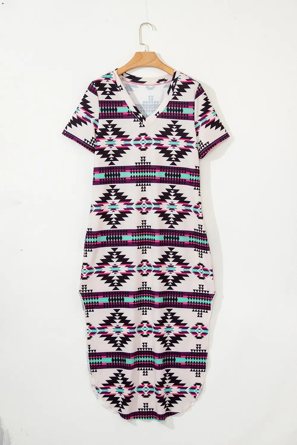 Hazel Blues® |  Aztec Print V-Neck Midi Dress