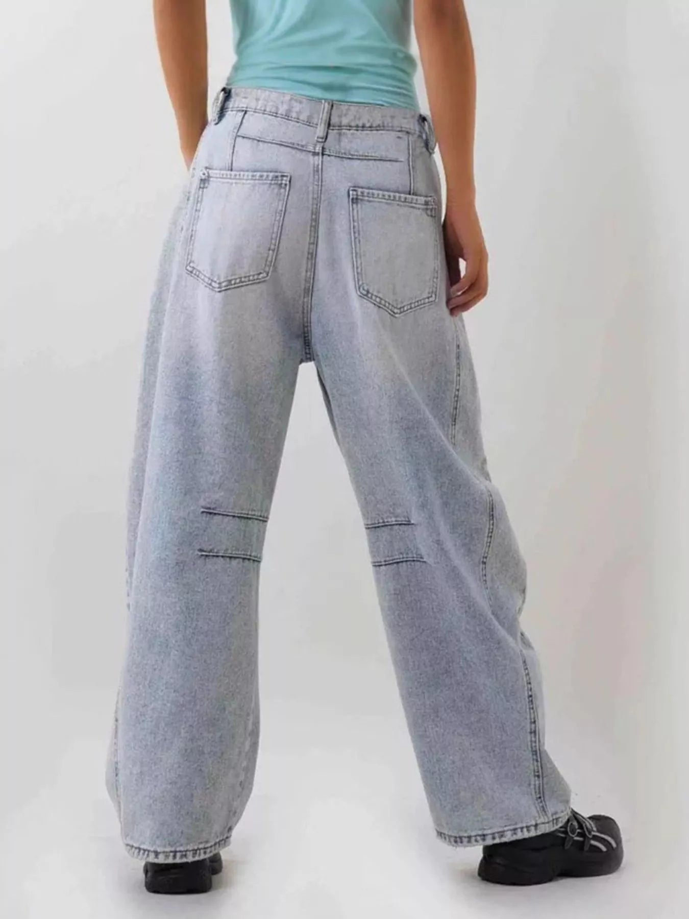 Hazel Blues® |  Distressed Wide Leg Jeans