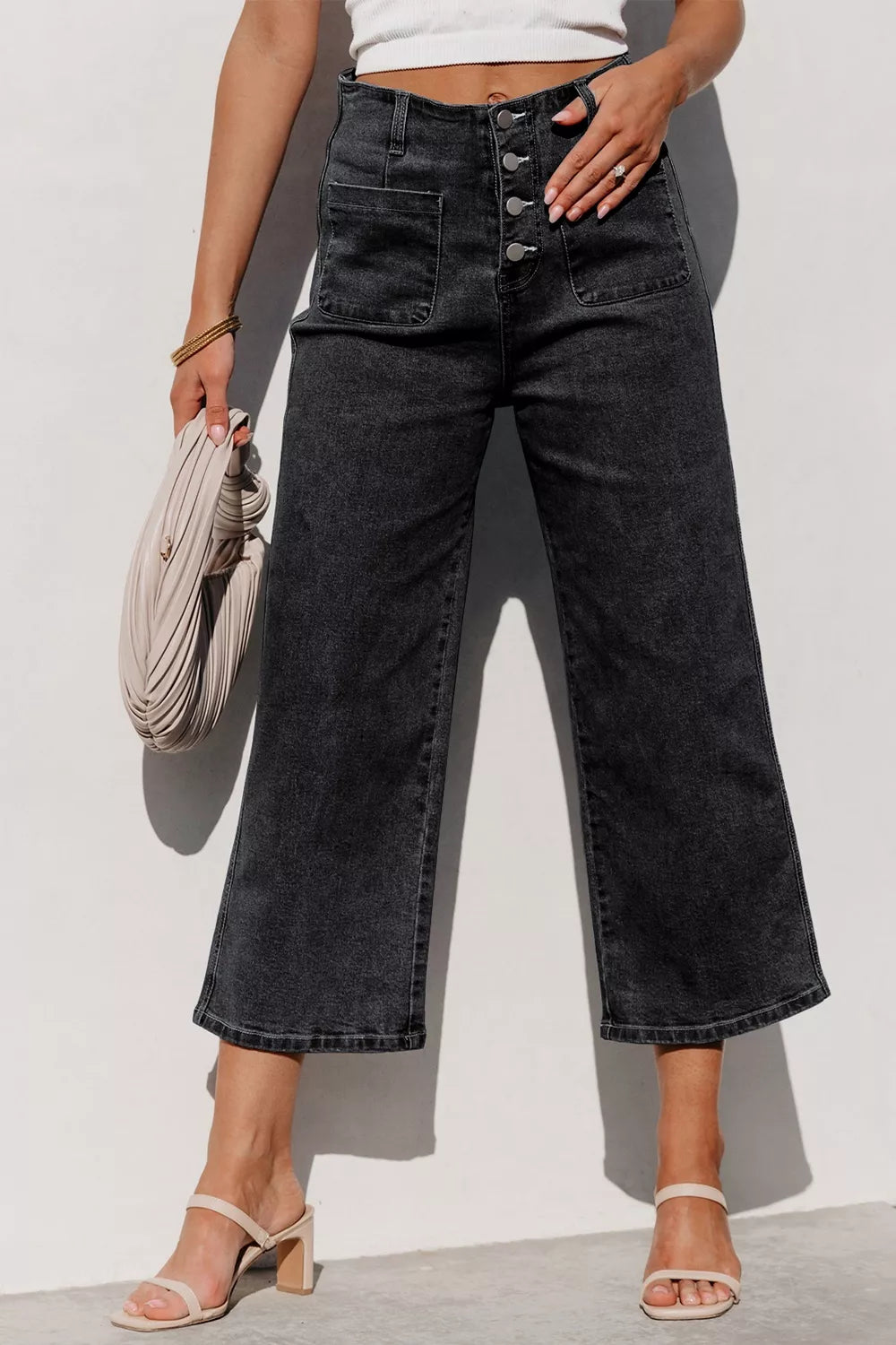 Hazel Blues® |  High-Waisted Button-Fly Wide-Leg Jeans