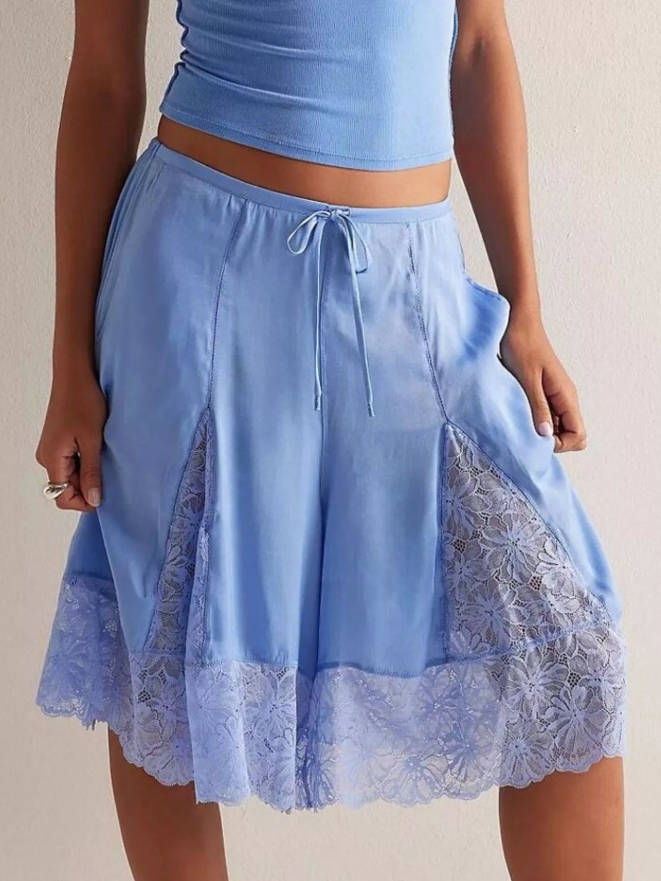 Hazel Blues® |  Lace Detail Shorts