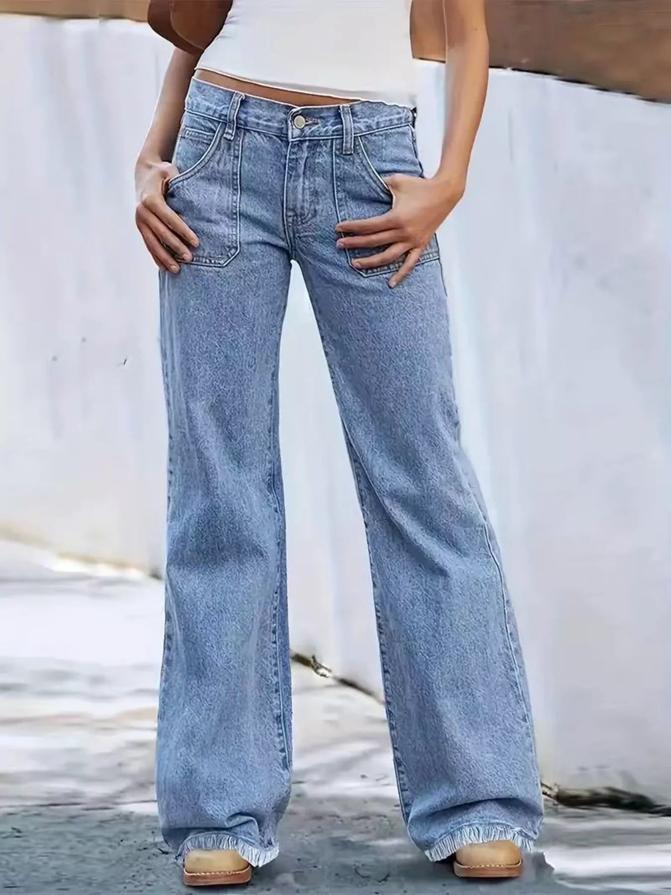 Hazel Blues® |  High-Waisted Wide Leg Jeans