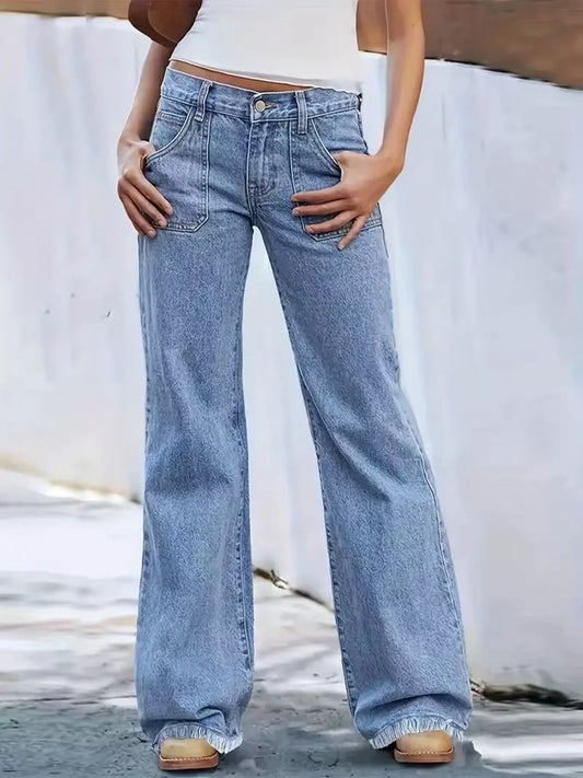 Hazel Blues® |  High-Waisted Wide Leg Jeans