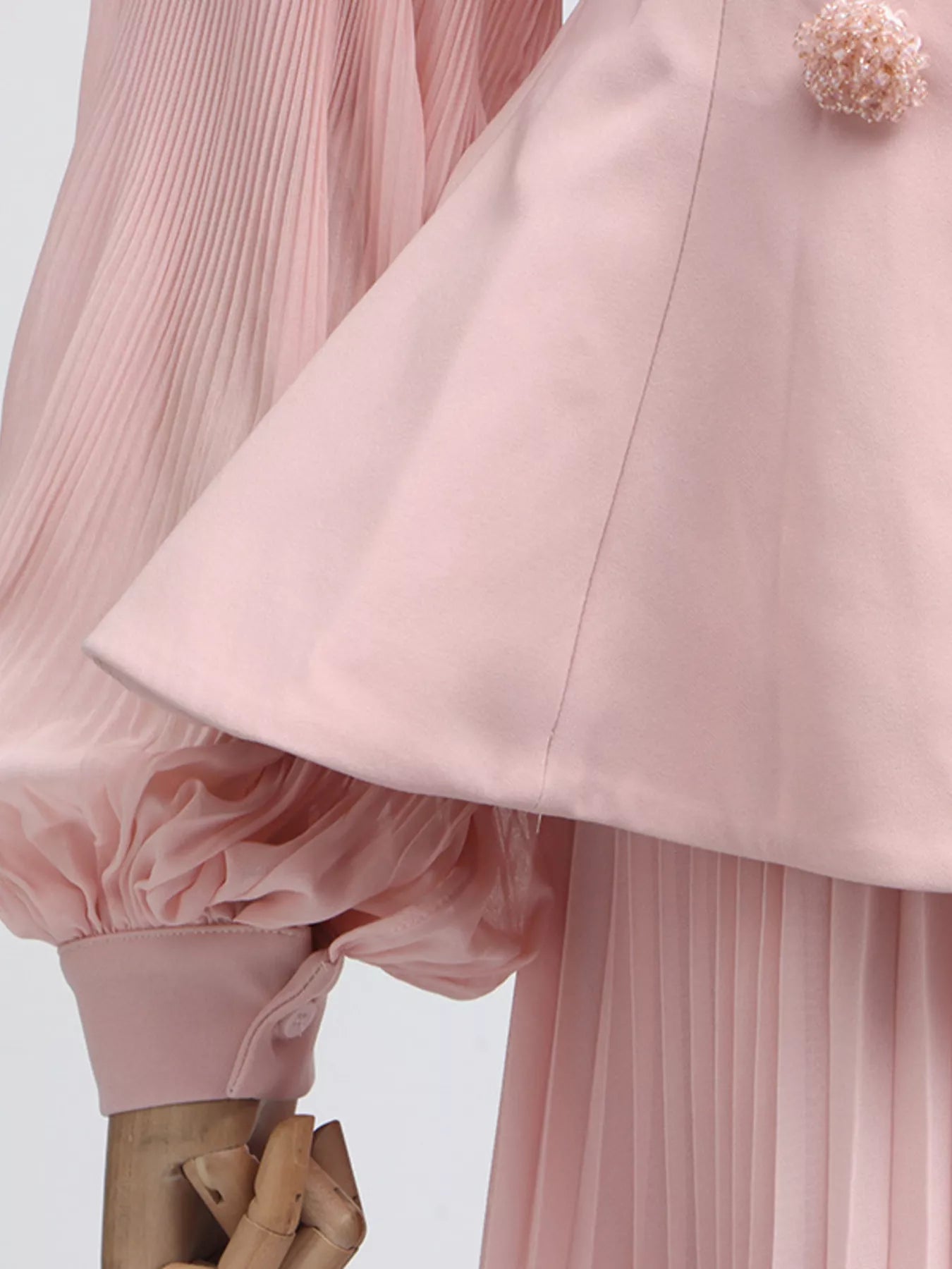 Hazel Blues® |  Frill Lapel Collar Top and Pleated Skirt Set