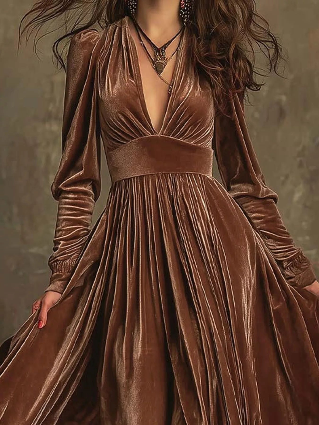 Hazel Blues® |  Ruffled Hem Long Sleeve Dress