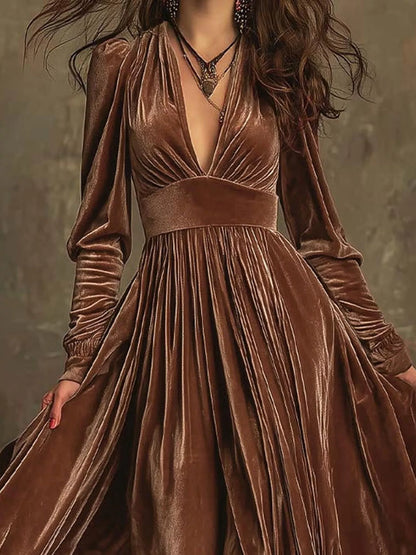 Hazel Blues® |  Ruffled Hem Long Sleeve Dress