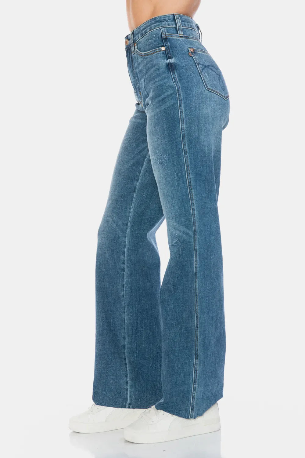 Hazel Blues® |  Judy Blue Tummy Control Cut Raw Hem Straight Jeans