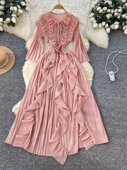 Hazel Blues® |  Ruffled A-Line Midi Dress