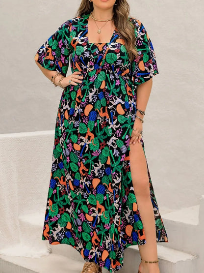 Hazel Blues® | Printed Maxi Split Dress
