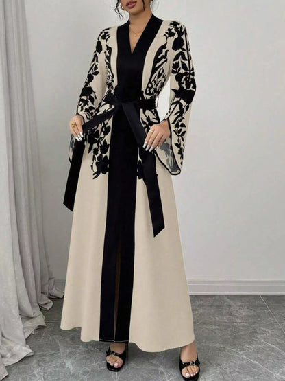 Hazel Blues® |  Printed Tie Waist Maxi Dress