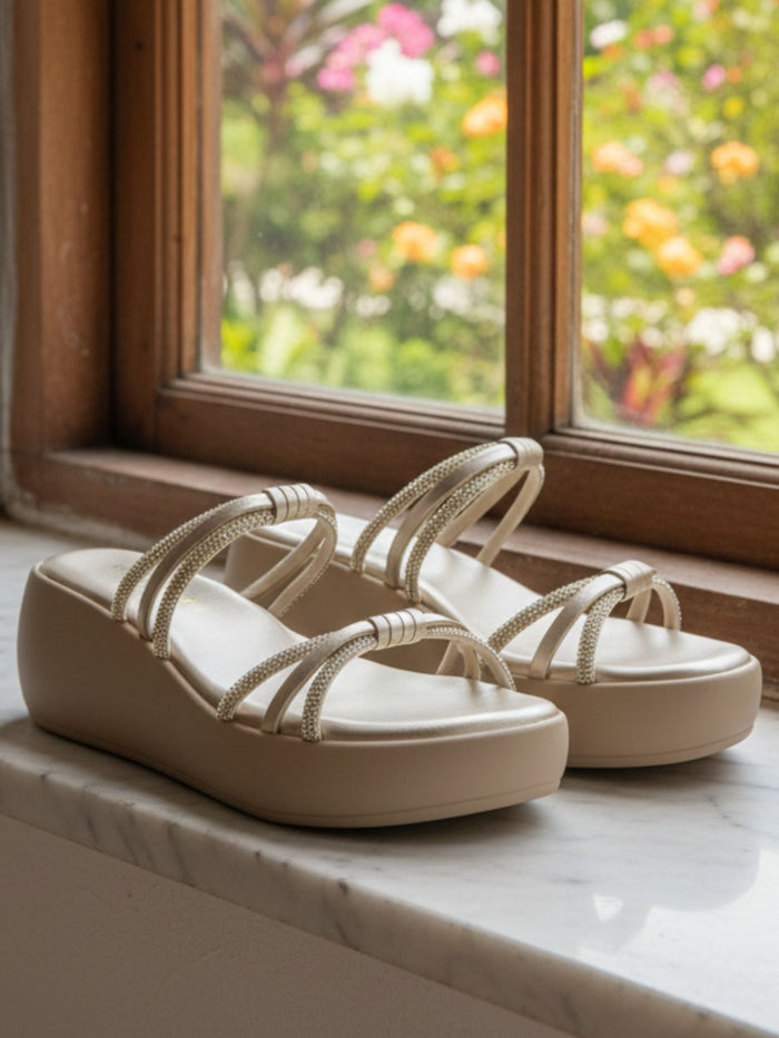 Daisy Gold Flatform Heels