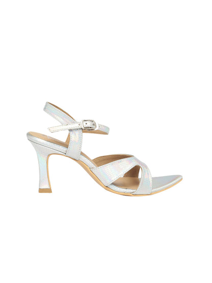 Daisy Silver Kitten Heels