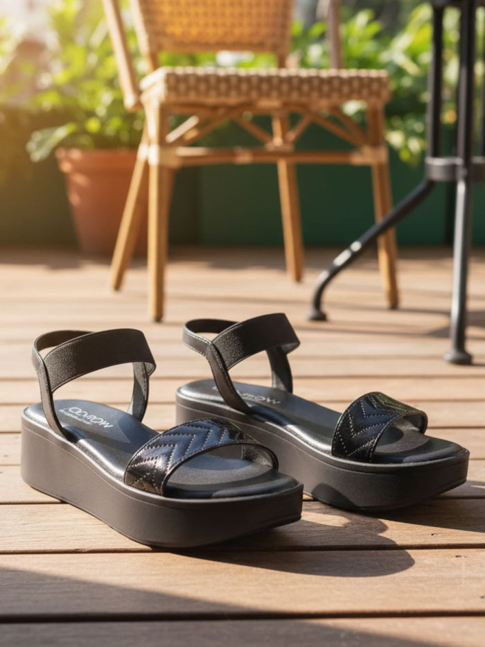Dallis Black Flatform Heels