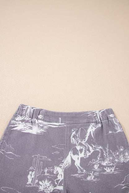 Hazel Blues® |  Wild West Denim Shorts | Western Denim Shorts