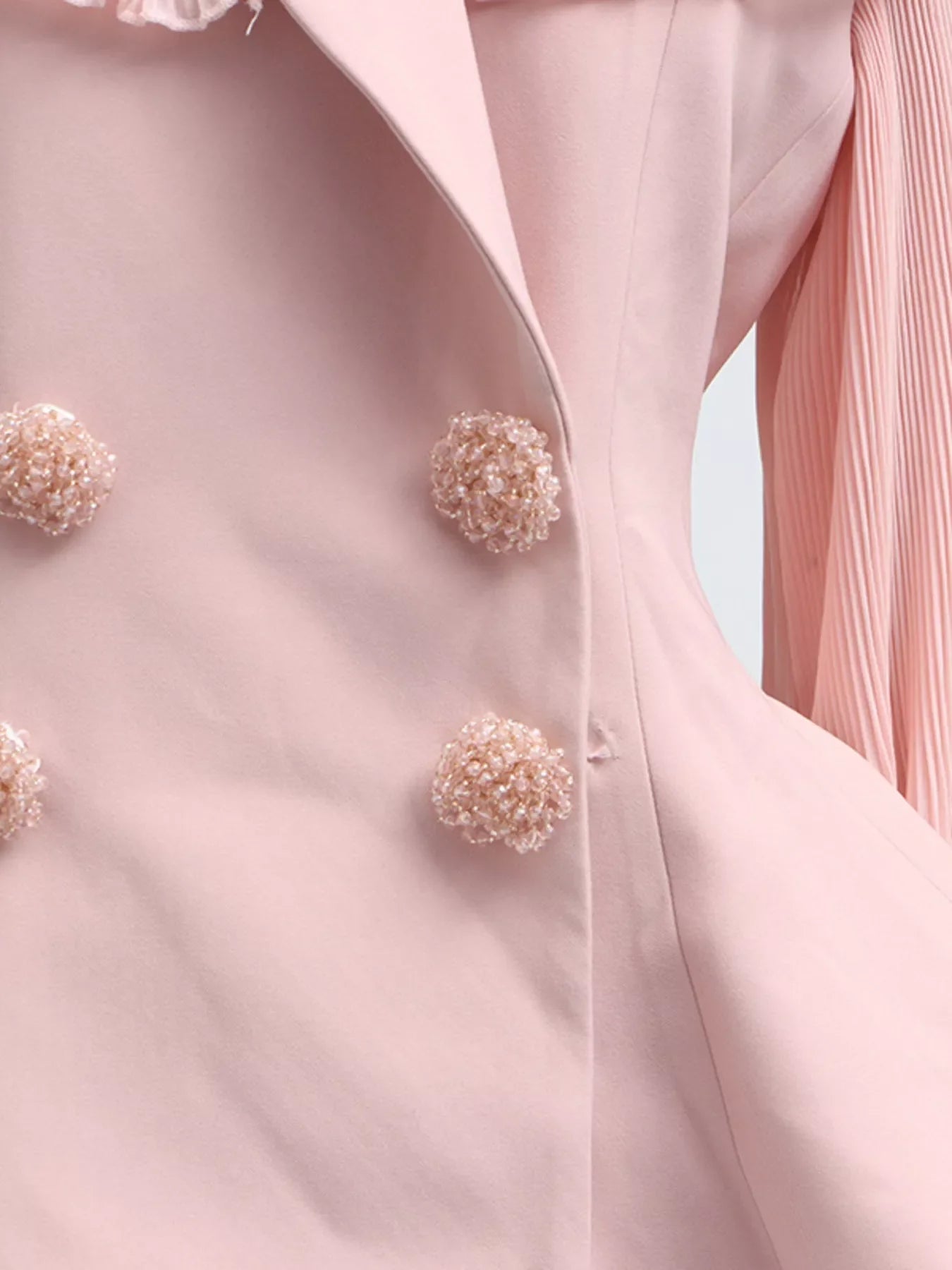 Hazel Blues® |  Frill Lapel Collar Top and Pleated Skirt Set