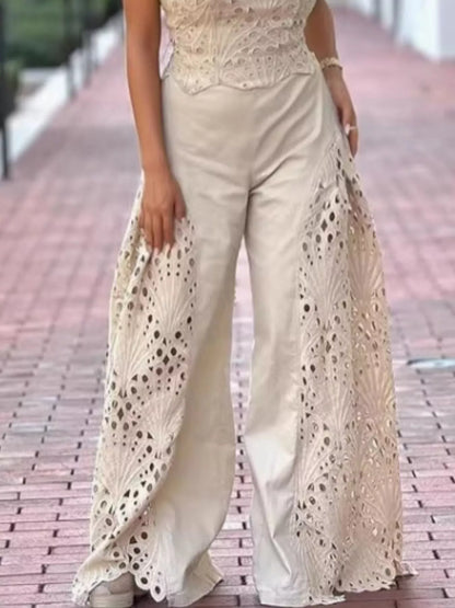 Hazel Blues® |  Hollow-Out Tube Top and Pants Two-Piece Set