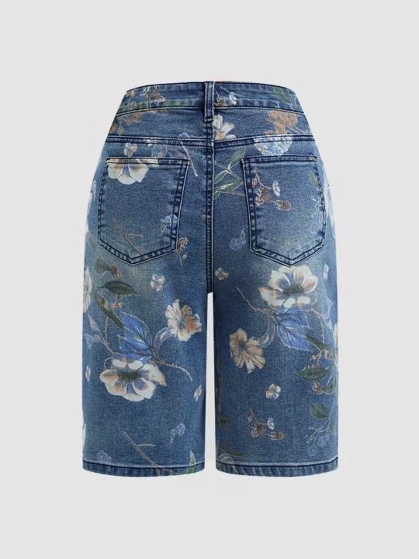 Hazel Blues® |  Floral Print Denim Shorts