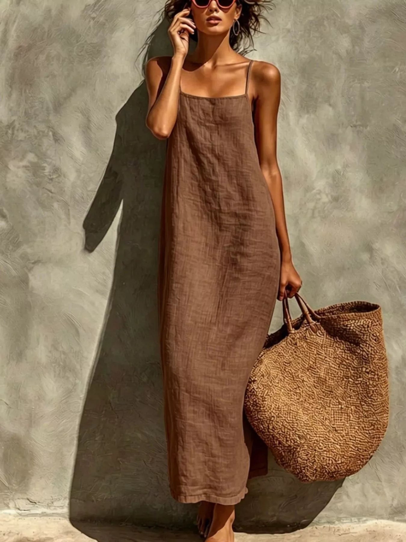 Hazel Blues® |  Sleeveless Linen Casual Maxi Dress