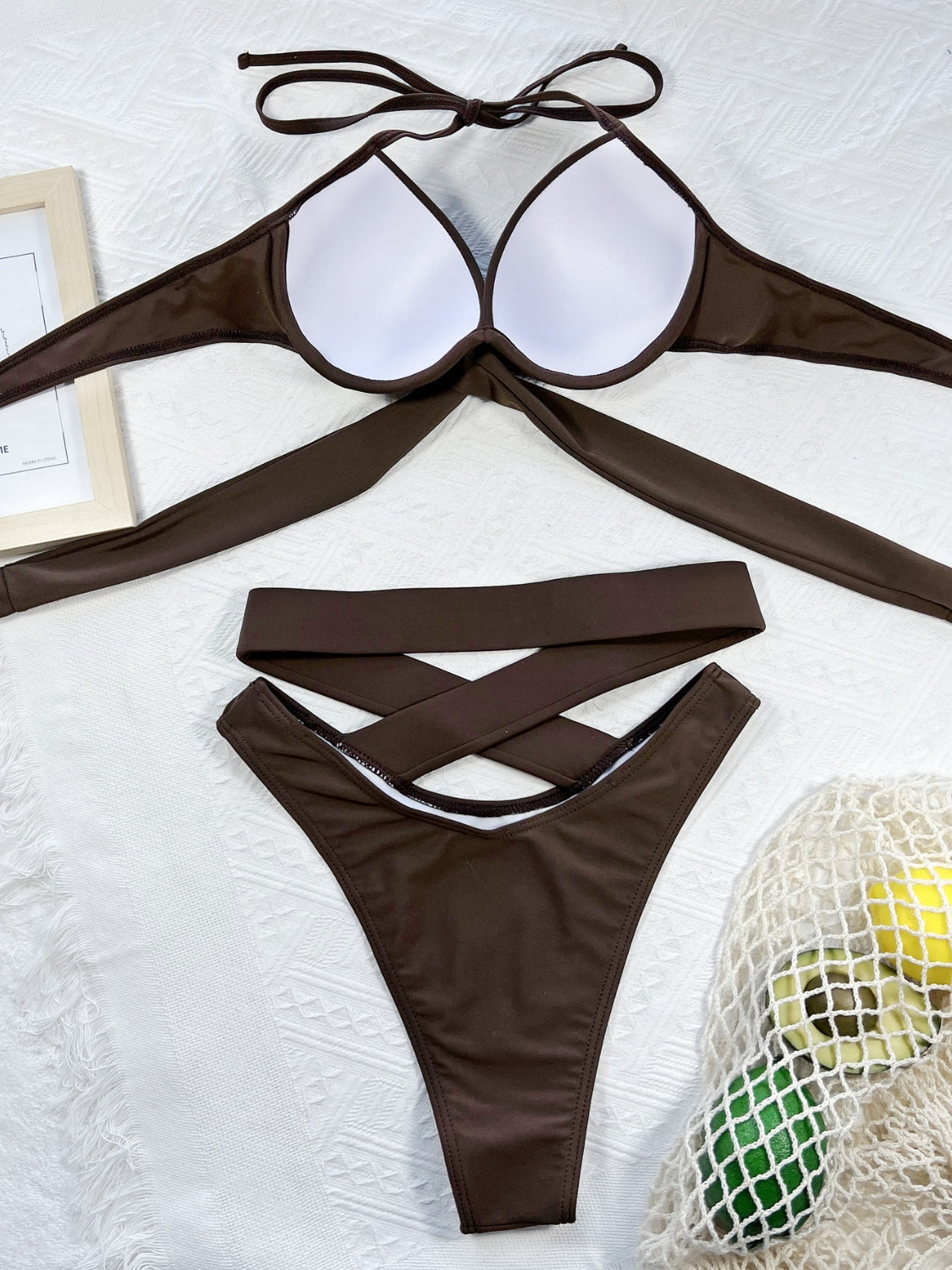 Hazel Blues® | Crisscross Halter Neck Bikini Set