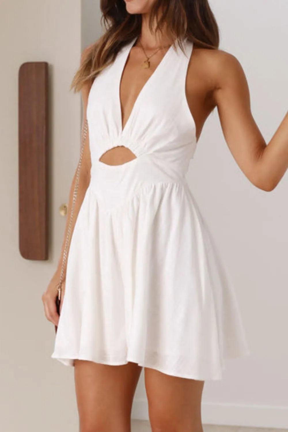 Hazel Blues® |  Cutout Halter Neck Mini Dress