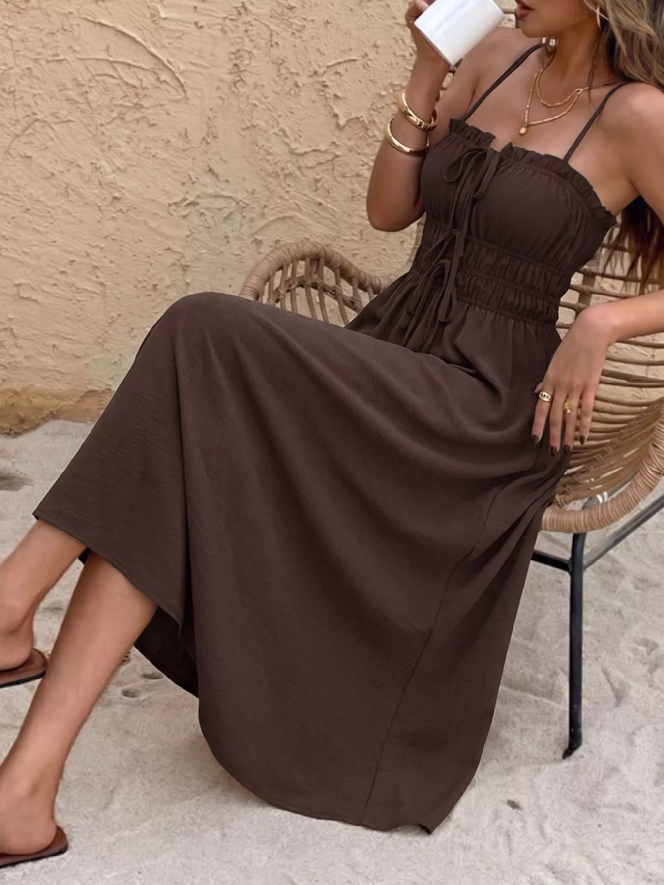 Hazel Blues® |  Tie-Front A-Line Dress