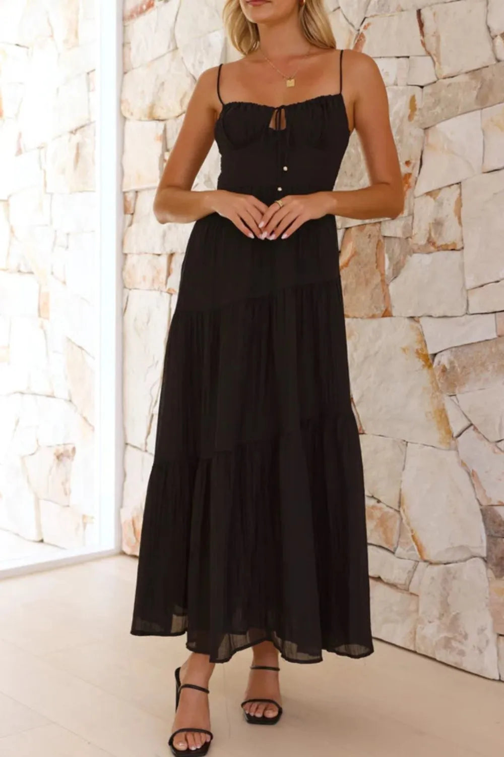 Hazel Blues® |  Ruched Smocked Back Cami Dress