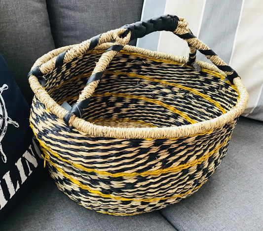 Decor - Basket - Mustard/Navy