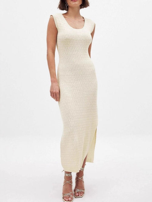 Hazel Blues® |  Side Slit Sleeveless Midi Knit Dress