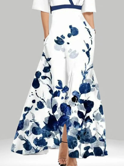 Hazel Blues® |  Floral Print Half Sleeve Maxi Dress