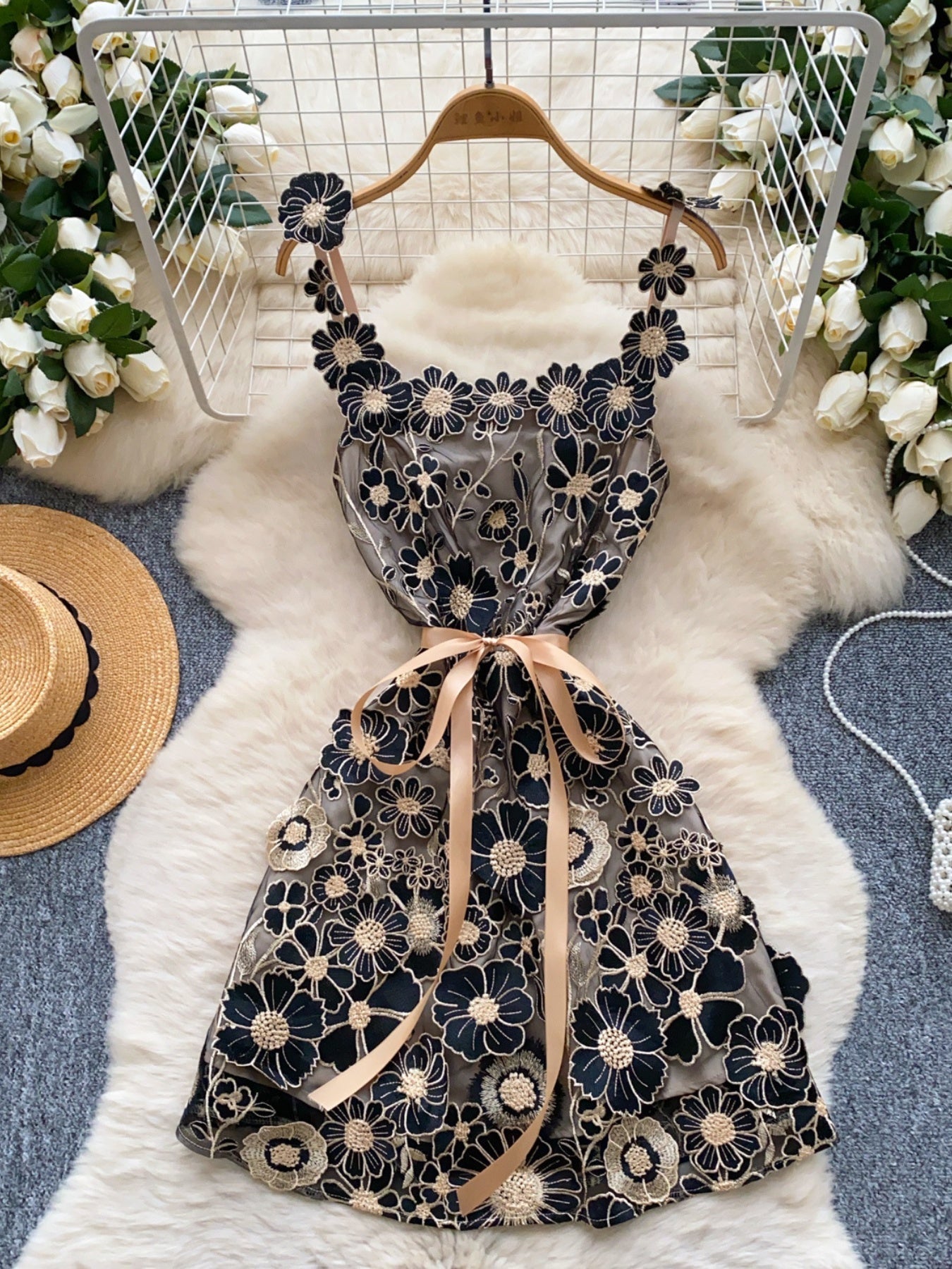 Hazel Blues® |  Floral Tie Waist Mini Dress