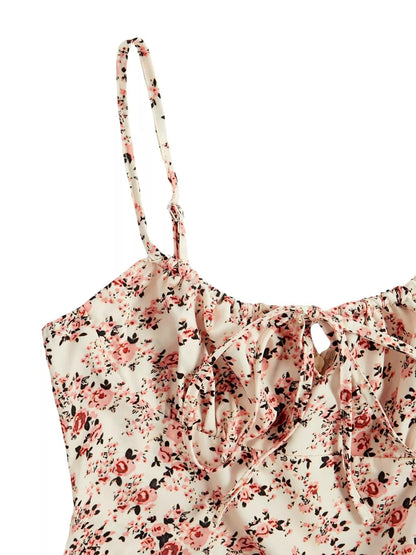 Hazel Blues® |  Floral Print Tie Strap Mini Dress