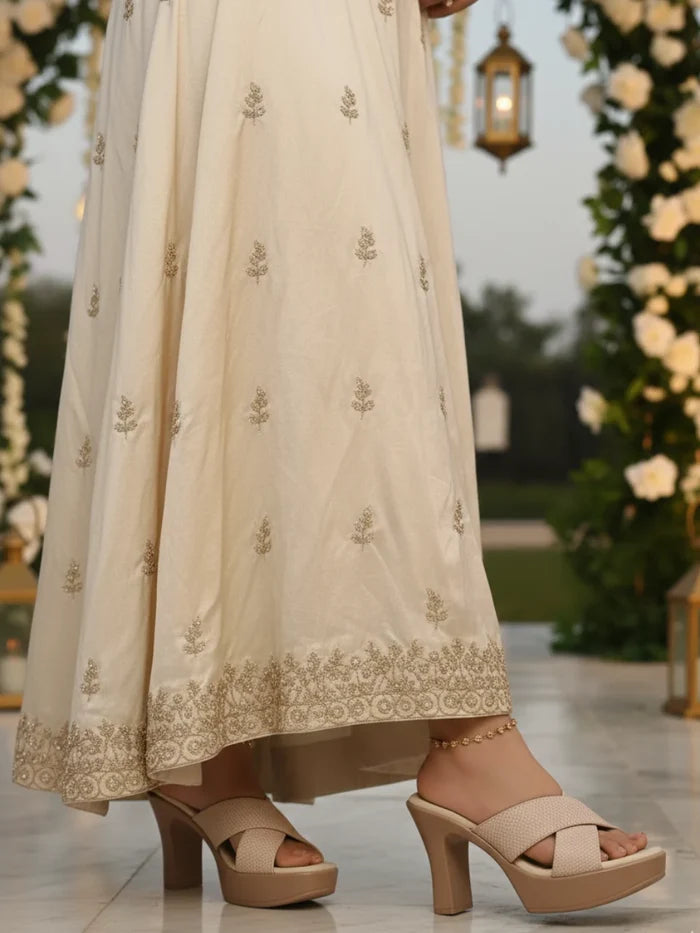 Drew Beige Platform Heels