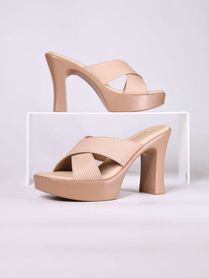 Drew Beige Platform Heels