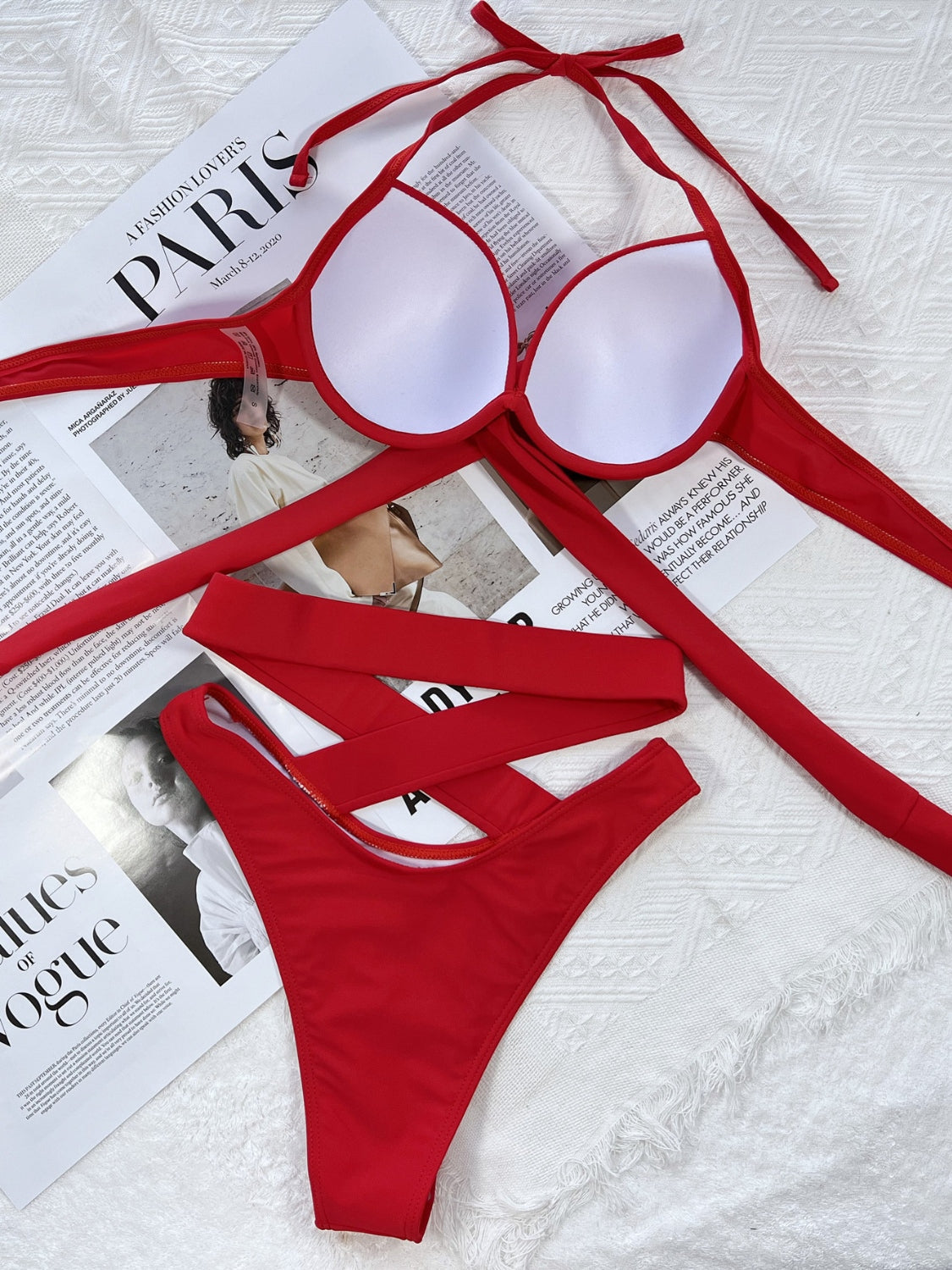 Hazel Blues® | Crisscross Halter Neck Bikini Set