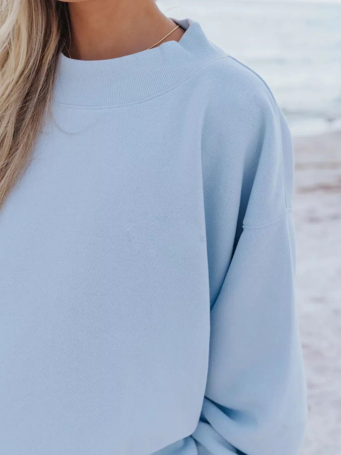Hazel Blues® |  Relaxed Fit Round Neck Sweatshirt and Shorts Set