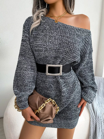 Hazel Blues® |  Multi-Color One-Shoulder Sweater Dress