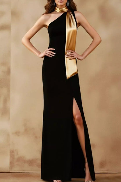 Hazel Blues® |  One-Shoulder Slit Maxi Dress