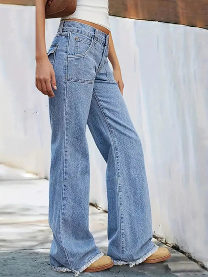 Hazel Blues® |  High-Waisted Wide Leg Jeans