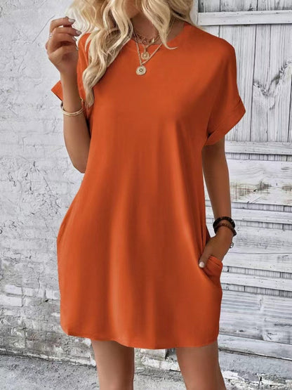 Hazel Blues® |  Short Sleeve Mini Tee Dress with Pockets