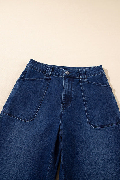 Hazel Blues® |  Straight Leg Mid-Rise Shift Jeans