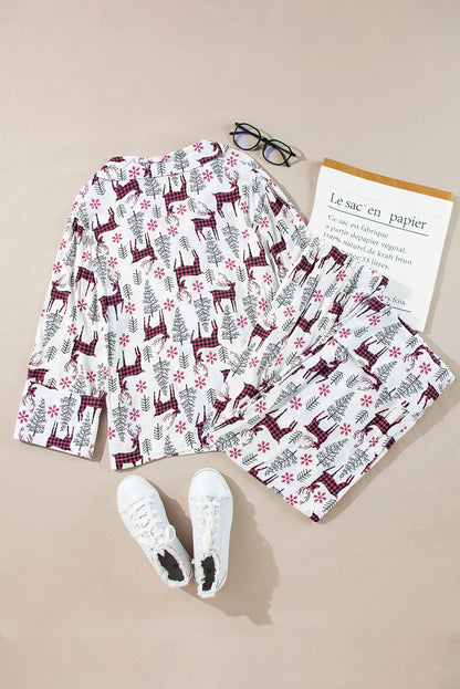 Hazel Blues® |  Printed Long Sleeve Top and Drawstring Pants Lounge Set