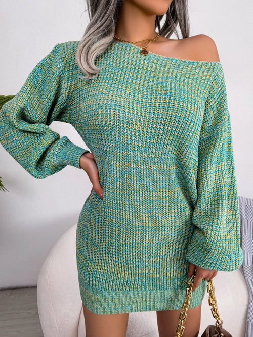 Hazel Blues® |  Multi-Color One-Shoulder Sweater Dress