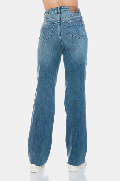 Hazel Blues® |  Judy Blue Tummy Control Cut Raw Hem Straight Jeans